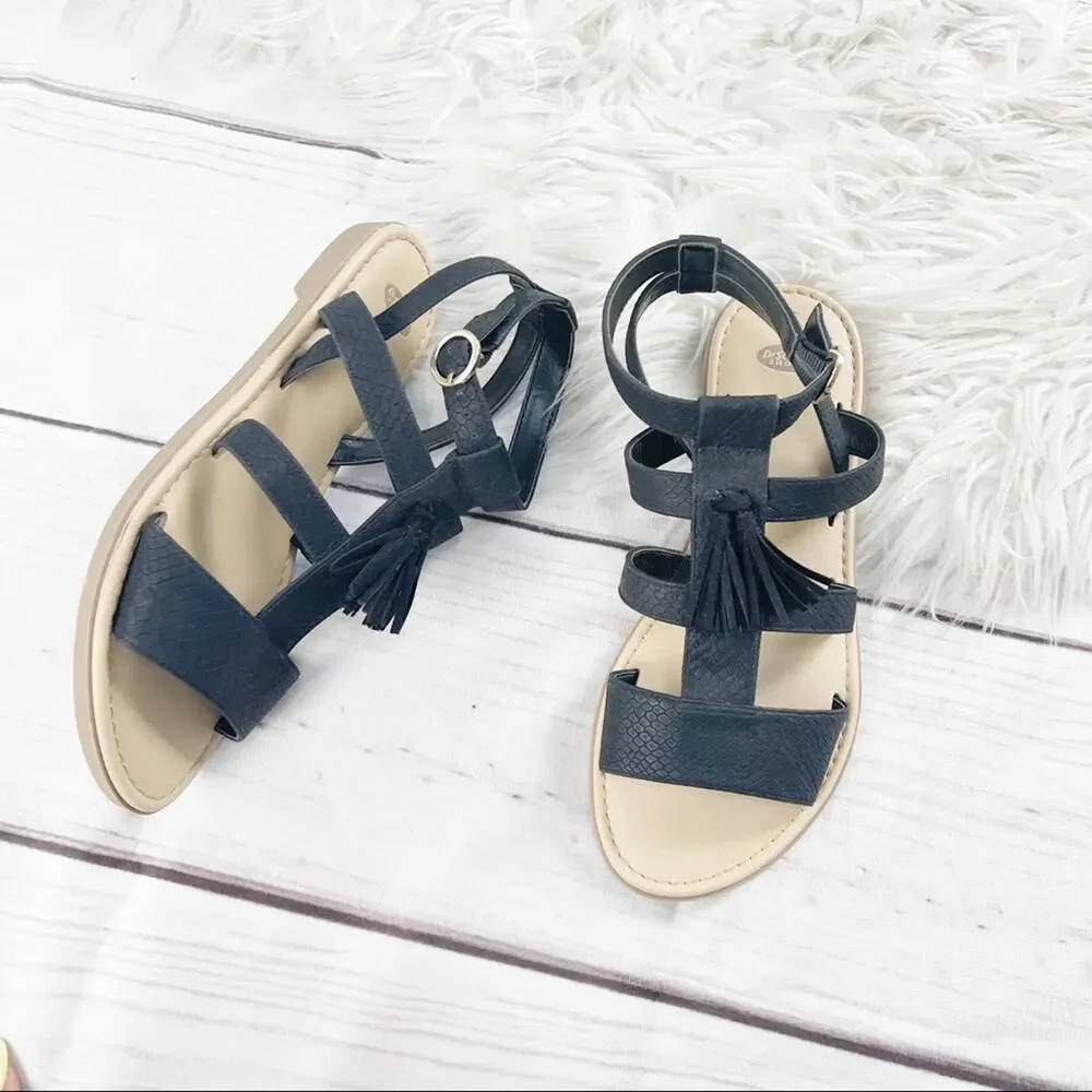 Dr. Scholls Women’s Black Encore Gladiator Ankle Strap Sandals in Black‎ Size 7